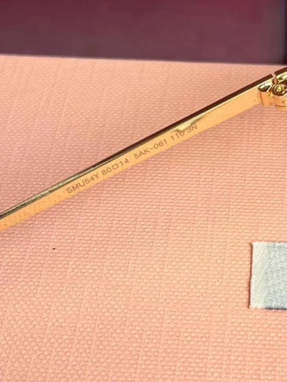 Miu Miu Rimless Sunglasses Light Purple with Gold
